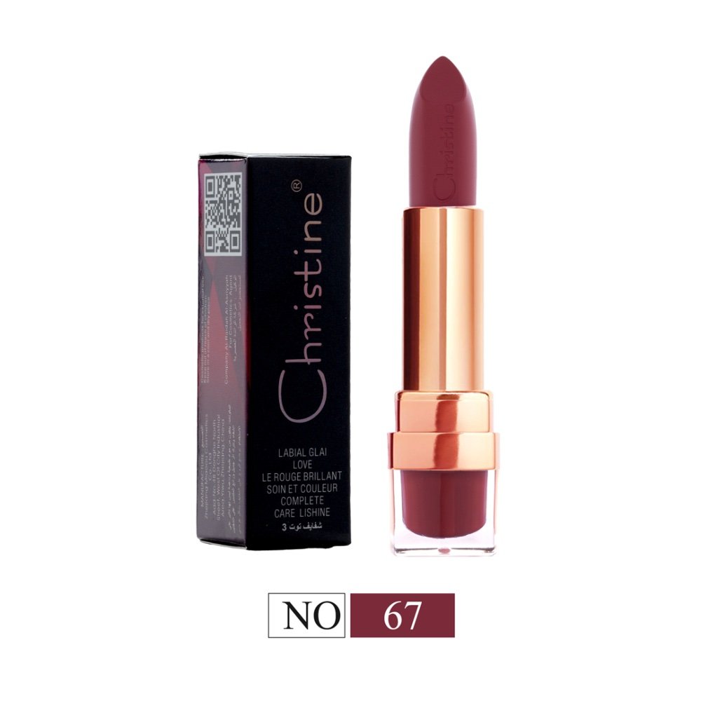 img_2338-3 احمر الشفاه مطفي توت 3 رقم 67 من كرستين - الصورة 1