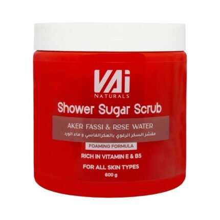 مقشر السكر الرغوي بالعكرفاسي وماء الورد فاي vai naturals