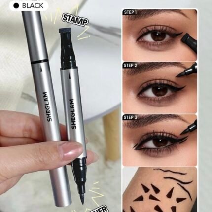 SHEGLAM Wing It ثنائي محدد عيون مقاوم للماء-Black